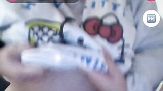 Chubby girl shows boobs and ass on monkey app