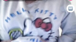 Chubby girl shows boobs and ass on monkey app