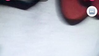 Chubby girl shows boobs and ass on monkey app