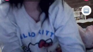 Chubby girl shows boobs and ass on monkey app