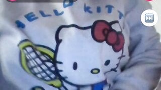 Chubby girl shows boobs and ass on monkey app