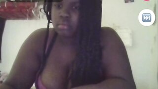BBW ebony shows off her great tits and thick ass on monkey app