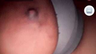 Ebony shows a huge boob on monkey app