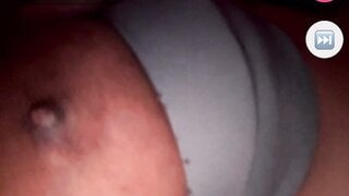 Ebony shows a huge boob on monkey app