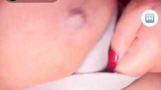 Ebony shows a huge boob on monkey app