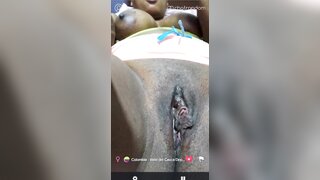 Beautiful Colombian girl is fingering her juicy pussy