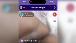 ebony with her vibrator on monkey app