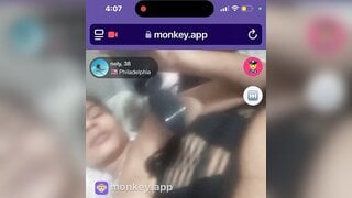 ebony with her vibrator on monkey app