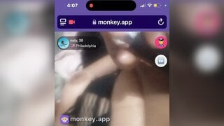 ebony with her vibrator on monkey app