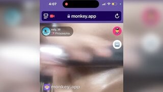 ebony with her vibrator on monkey app