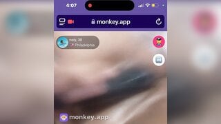 ebony with her vibrator on monkey app