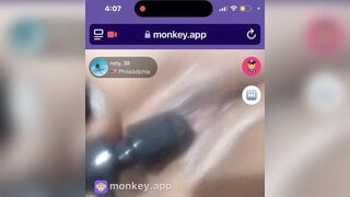 ebony with her vibrator on monkey app