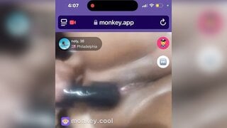 ebony with her vibrator on monkey app