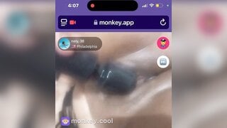 ebony with her vibrator on monkey app
