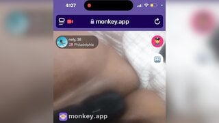 ebony with her vibrator on monkey app
