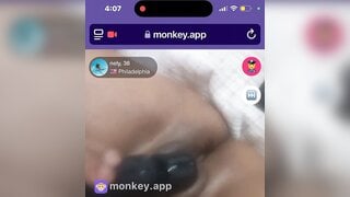 ebony with her vibrator on monkey app