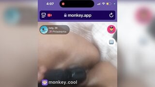 ebony with her vibrator on monkey app