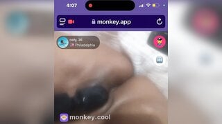 ebony with her vibrator on monkey app