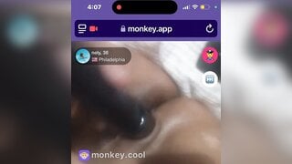 ebony with her vibrator on monkey app