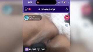 ebony with her vibrator on monkey app