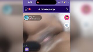ebony with her vibrator on monkey app