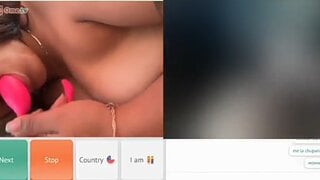 Sucking her sex toy on ometv