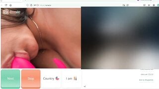 Sucking her sex toy on ometv