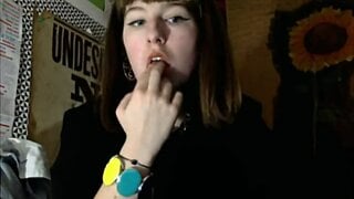 Crazy Teen Sub Goes Wild with Brush