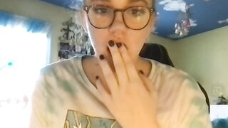 20Yo Nerdy Chick Plays with Various Toys