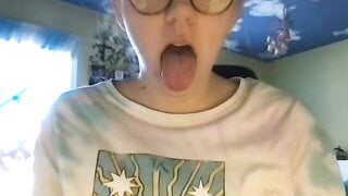 20Yo Nerdy Chick Plays with Various Toys