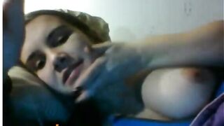 Omegle Cutie Licks Boobs