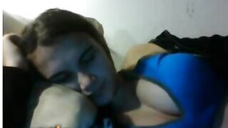Omegle Cutie Licks Boobs