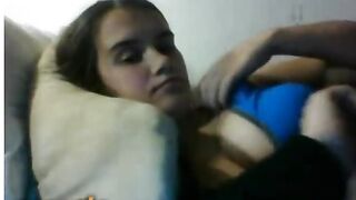 Omegle Cutie Licks Boobs