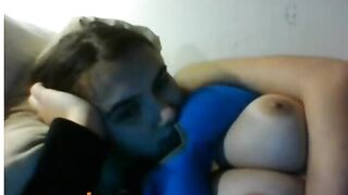 Omegle Cutie Licks Boobs