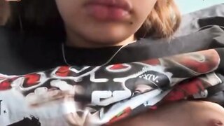 Brazilian teen shows tits