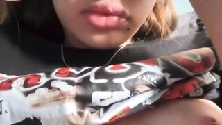 Brazilian teen shows tits