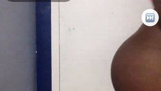 Ebony loves showing off that ass on monkey app