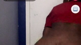 Ebony loves showing off that ass on monkey app