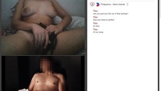 Filipino hottie watches me stroke