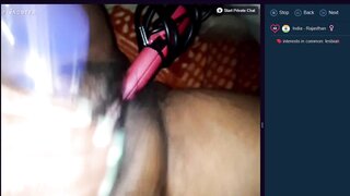 Hairy Indian girl squirts on curling iron on flingster