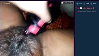 Hairy Indian girl squirts on curling iron on flingster