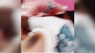 Argentinian teen shows her tits and tongue
