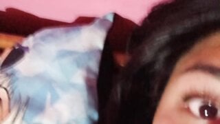 Argentinian teen shows her tits and tongue