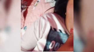 Argentinian teen shows her tits and tongue