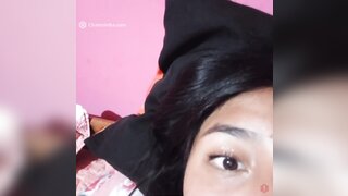 Argentinian teen shows her tits and tongue