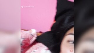 Argentinian teen shows her tits and tongue