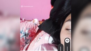 Argentinian teen shows her tits and tongue
