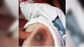Argentinian teen shows her tits and tongue