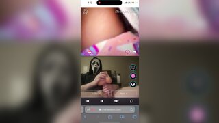 Horny teen loves to play with masked man’s big cock