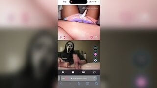 Horny teen loves to play with masked man’s big cock
